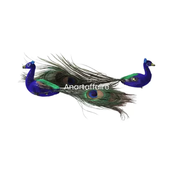 Artificial Peacock with Beautiful Real Long Feathers / Pair