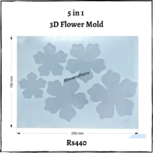 5 in 1 (3d) flower mould