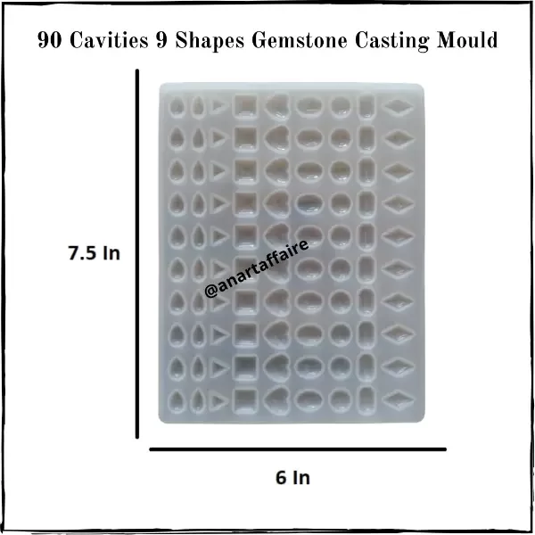 99 cavities 9 shapes gemstone casting mould