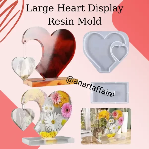 large heart display resin mould