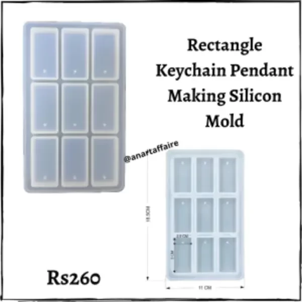 rectangle keychain pendent making silicon mould