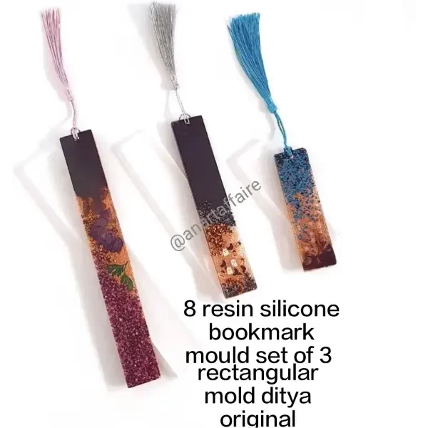 resin silicone Bookmark mould set of 3