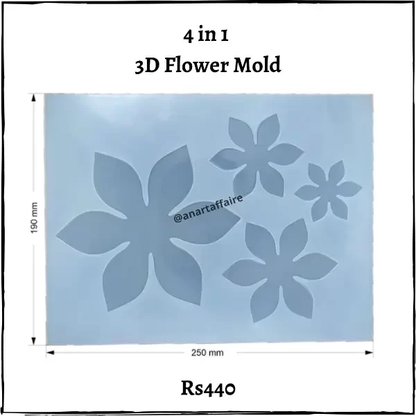 4 in 1 (3d) flower mould