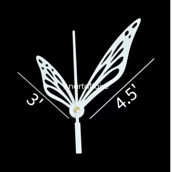 Acrylic clock butterfly Needle with mechanismCN42 (White)