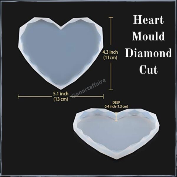 5 inch heart diamond cut mould