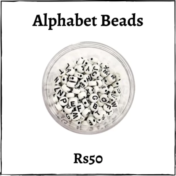 Alphabet beads white