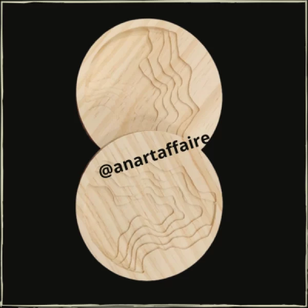 Pine wood coaster