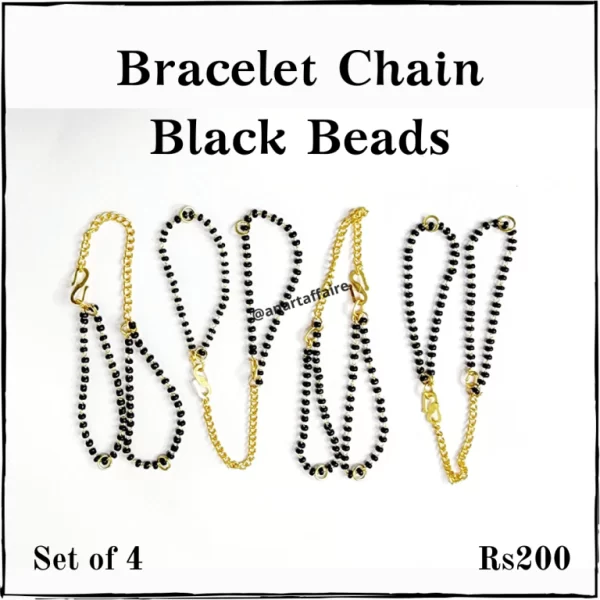 Bracelet Chain Black Beads