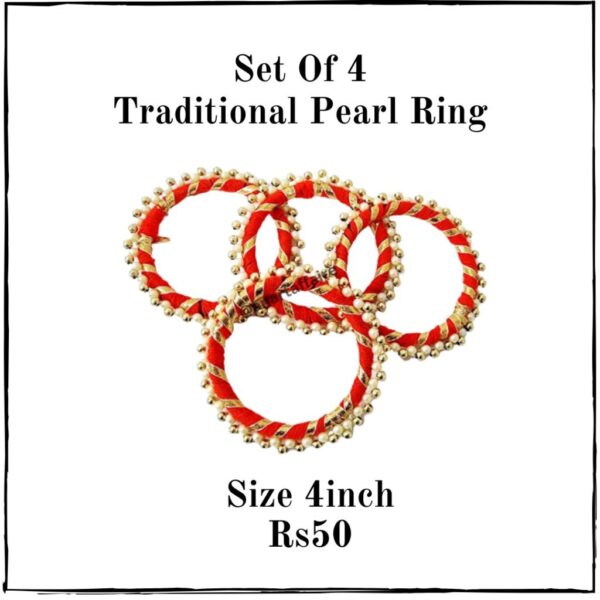 Set Of 4 Traditional Pearl Ring