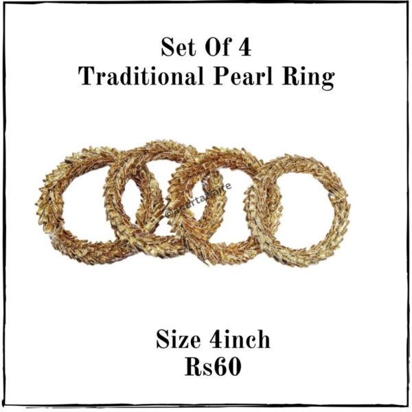 Set Of 4 Traditional Pearl Ring