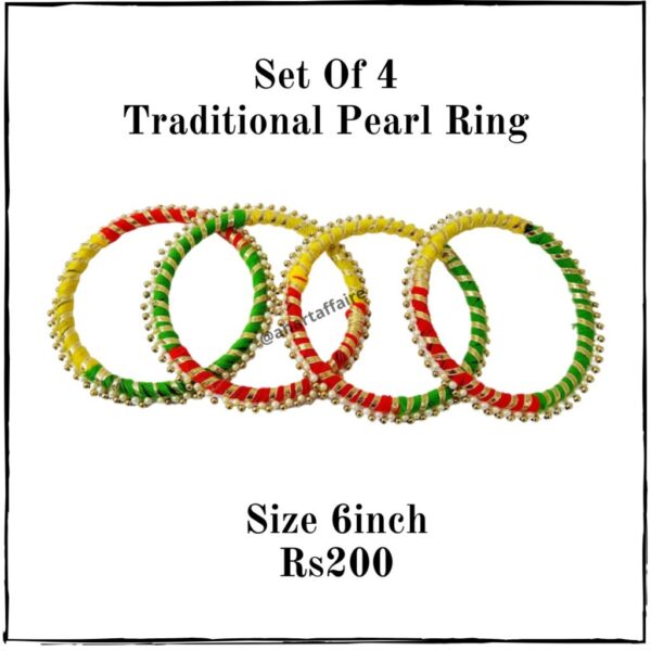 Set Of 4 Traditional Pearl Ring