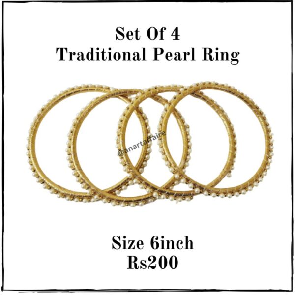 Set Of 4 Traditional Pearl Ring